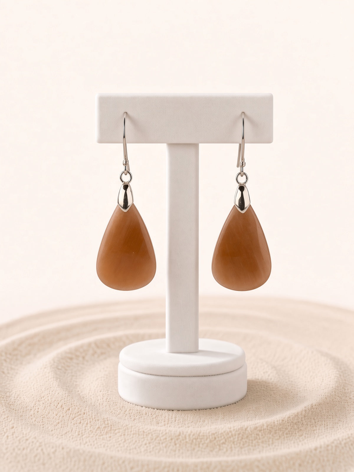 Peach Moonstone Earrings