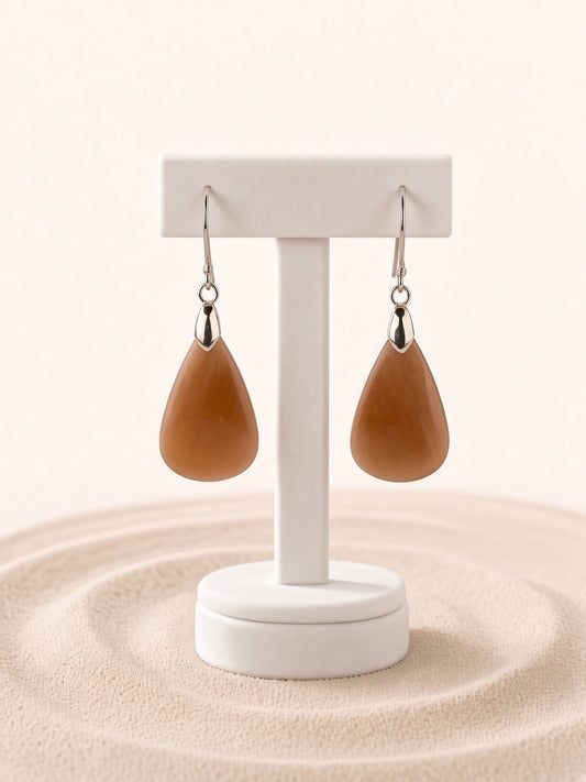 Peach Moonstone Earrings