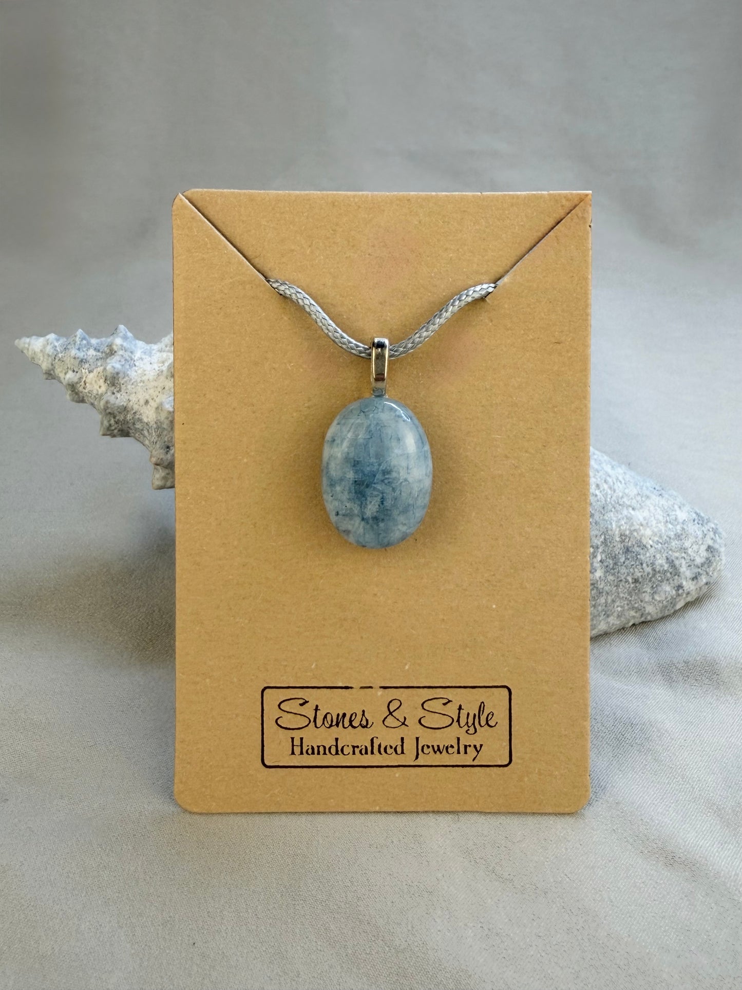 Blue Moonstone Pendant Necklace