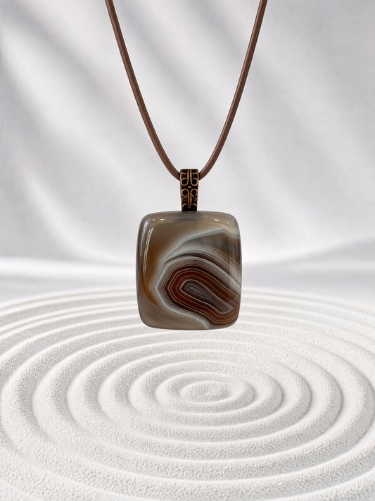 Red Botswana Agate Pendant Necklace