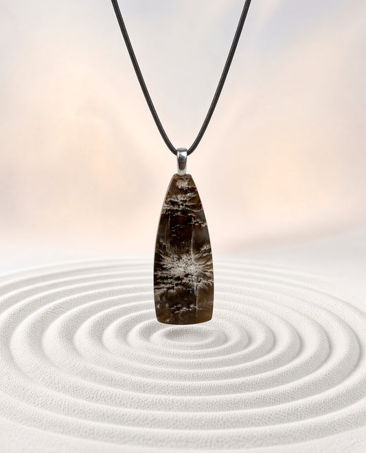 Purple Plume Agate Pendant Necklace
