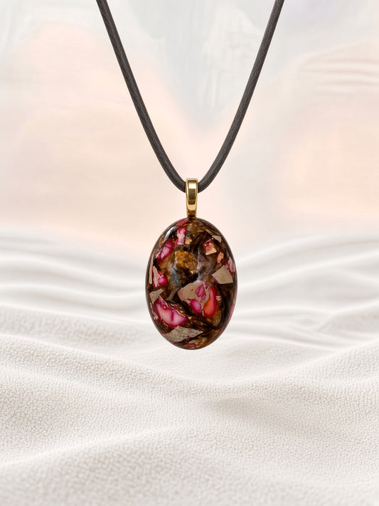 Mardi Gras Jasper Pendant Necklace