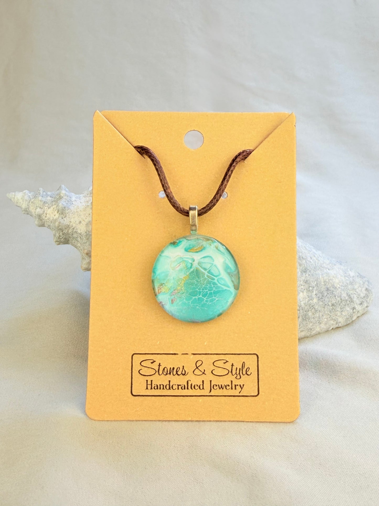 Hand Painted Glass Pendant