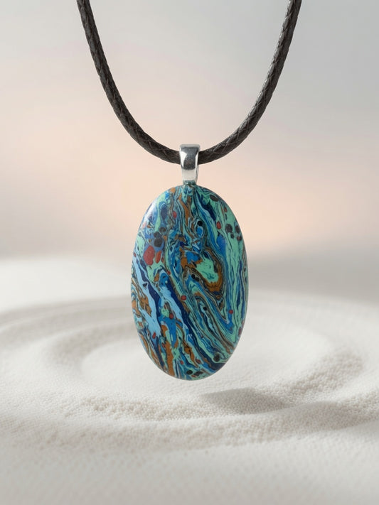 Rainbow Calcilica Pendant Necklace