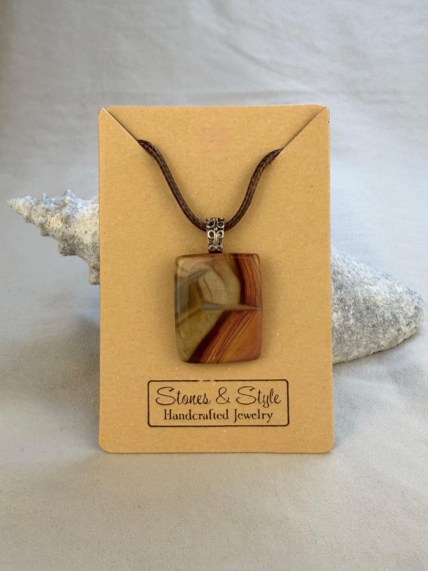 Polychrome Jasper Pendant Necklace