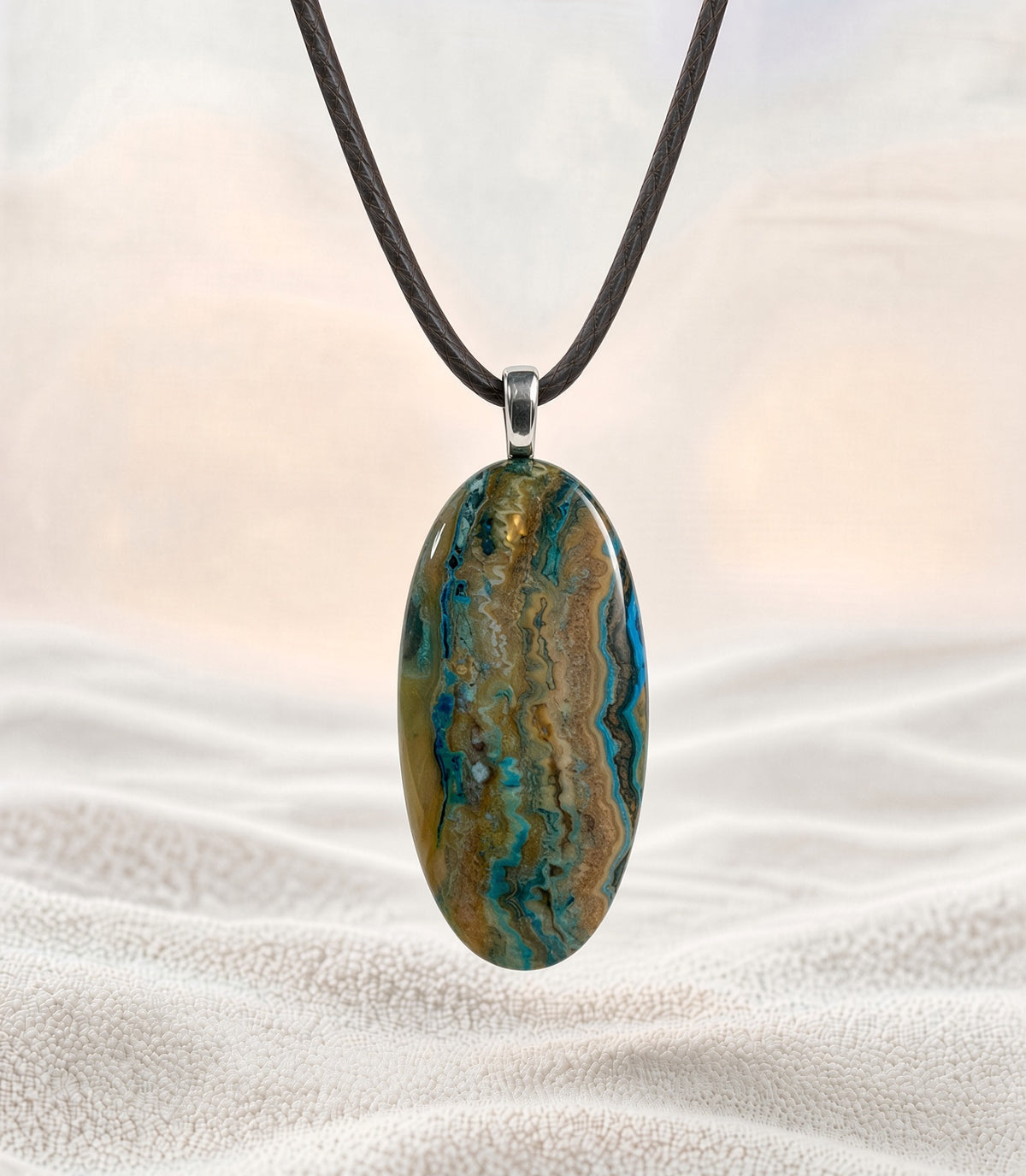 Fancy Lace Agate Pendant Necklace