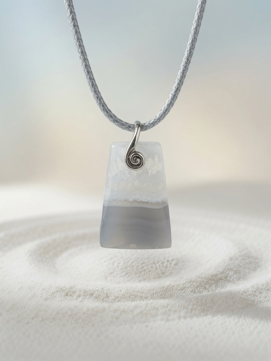 Banded Agate Pendant Necklace