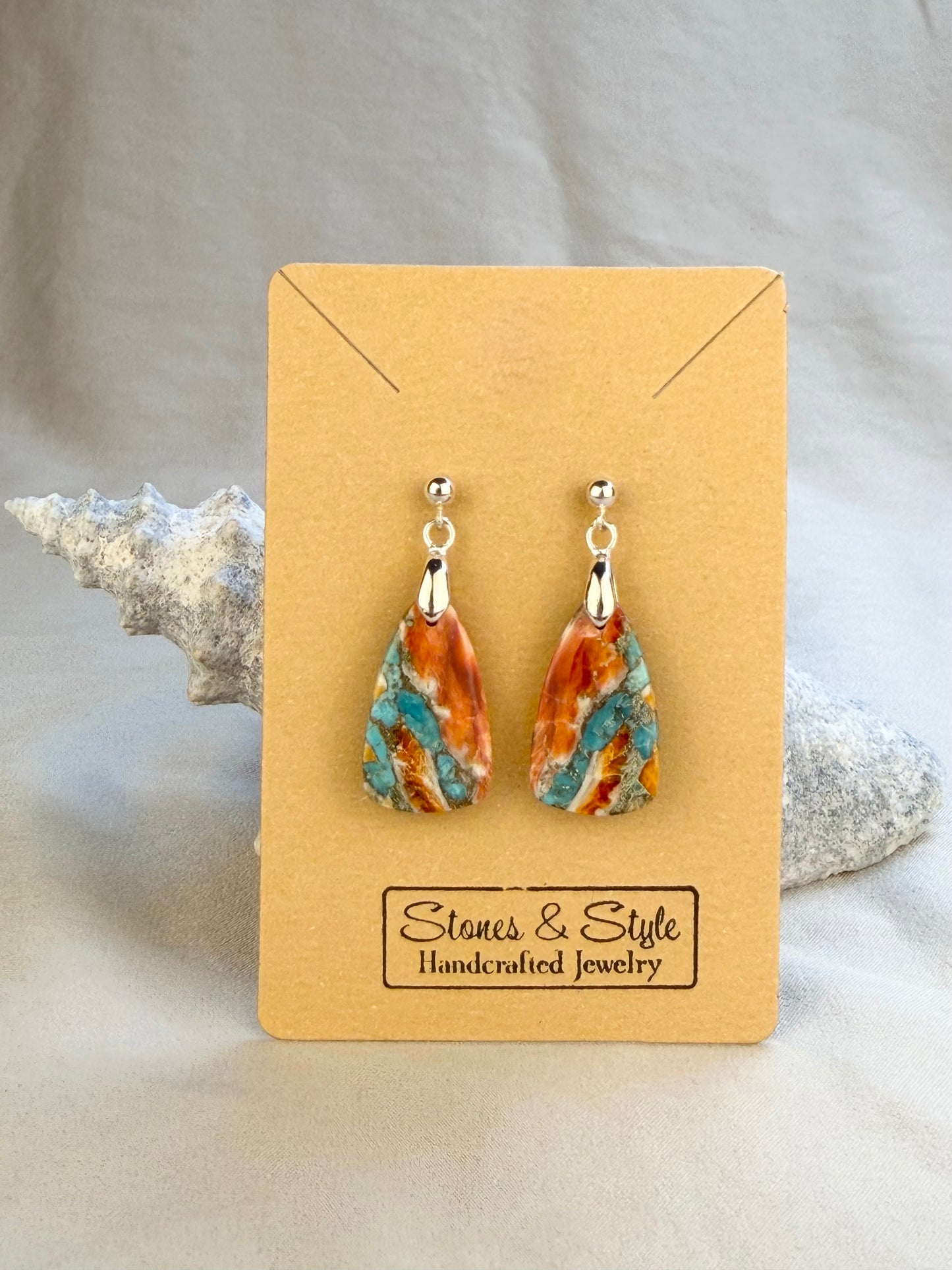 Spiny Oyster Stud Earrings