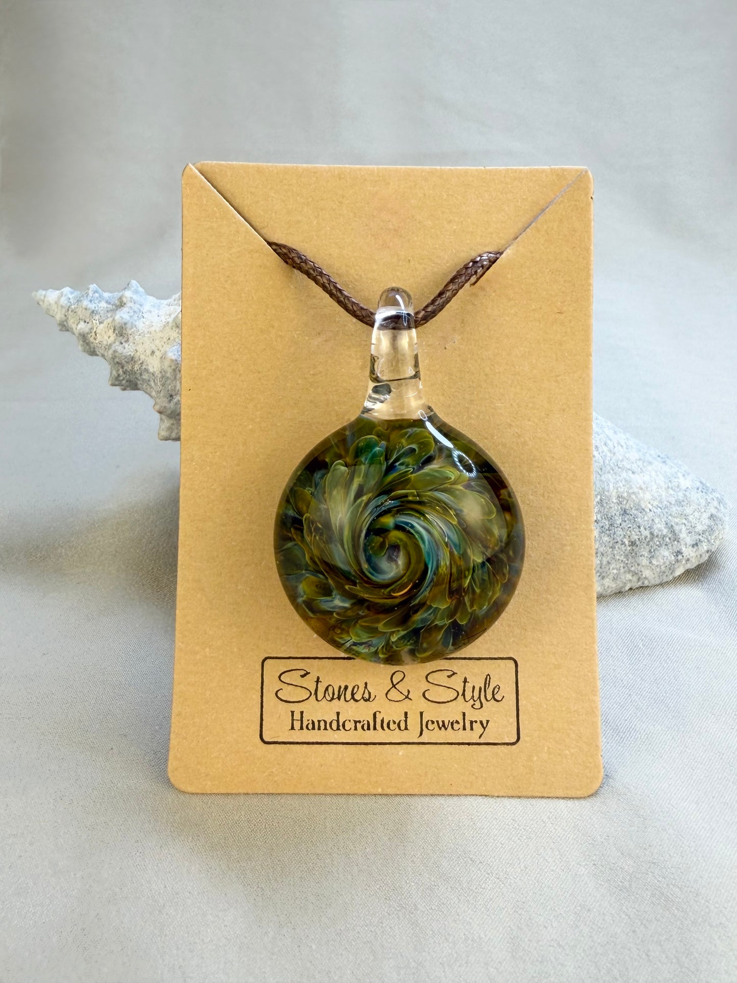 Blown Glass Pendant Necklace