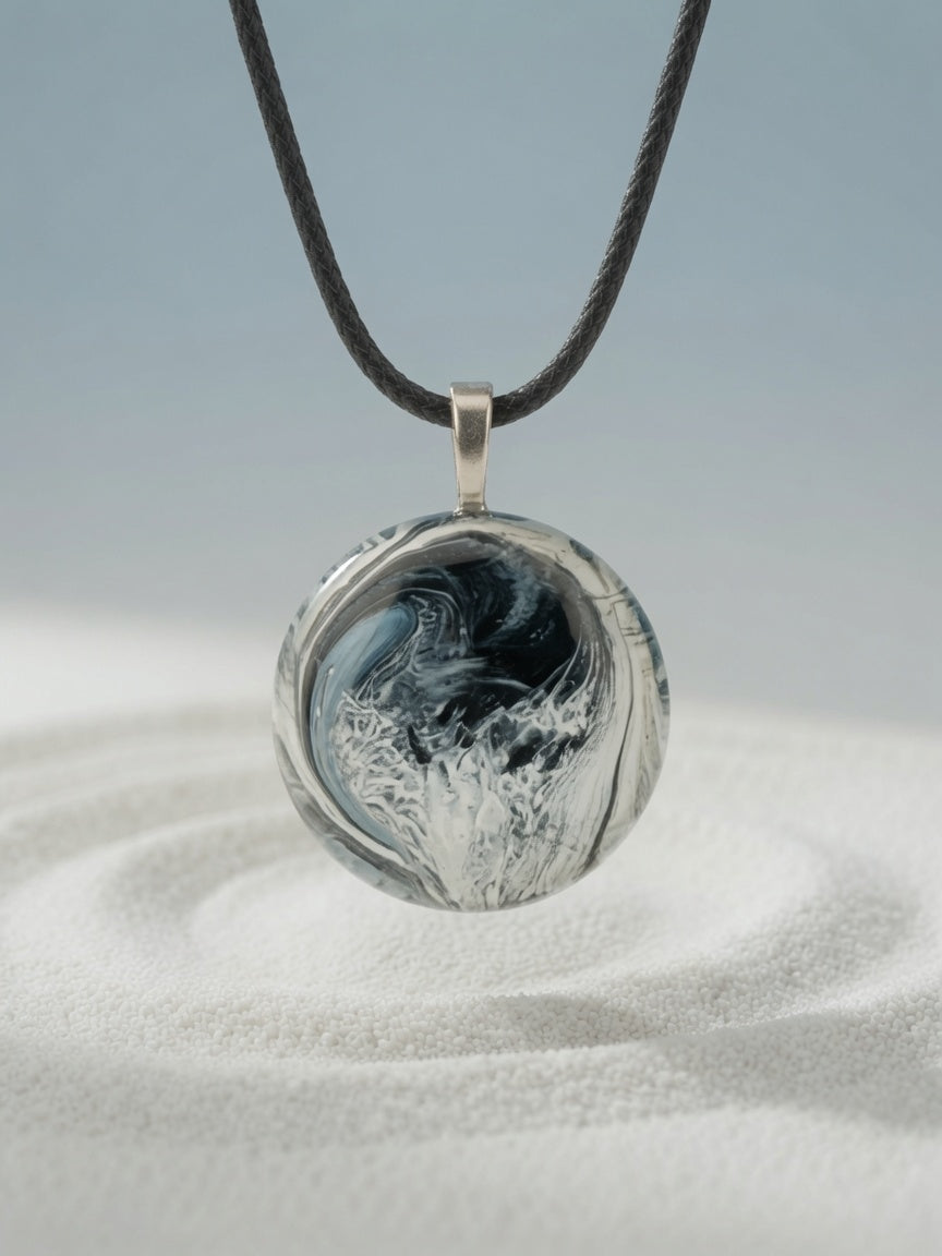 Hand Painted Glass Pendant