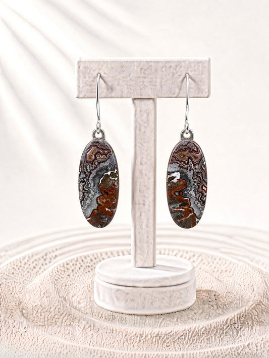 Crazy Lace Agate Earrings