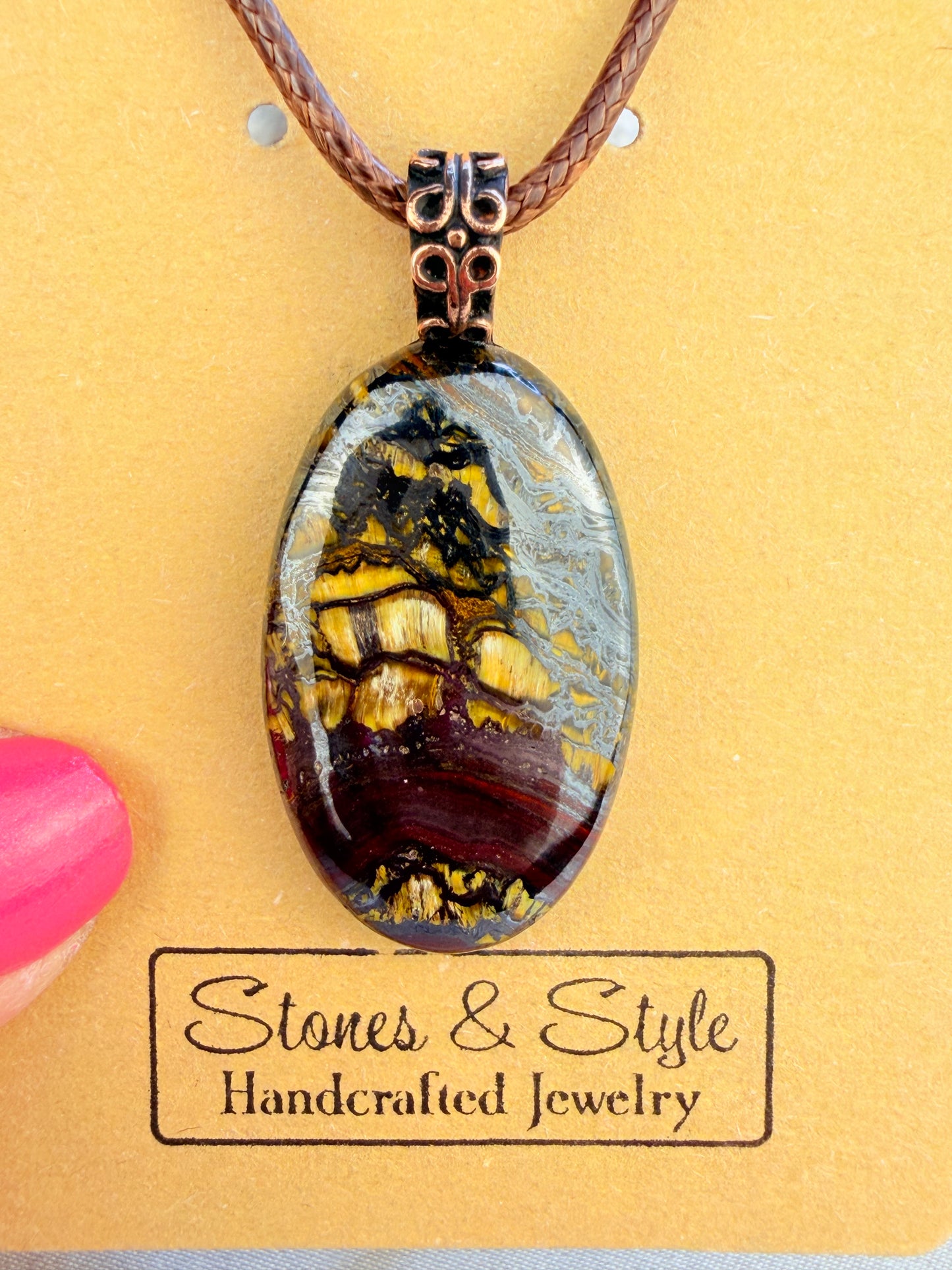 Tiger Iron Pendant Necklace
