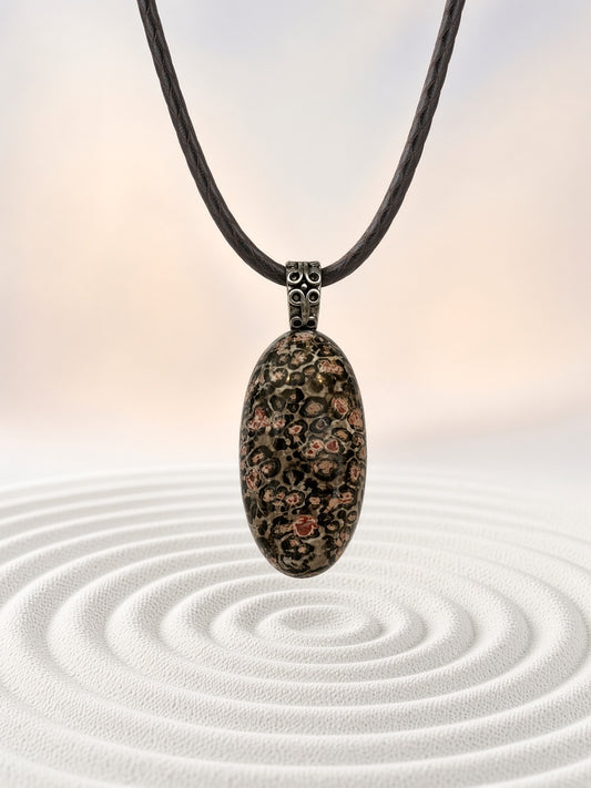 Leopard Jasper Pendant Necklace