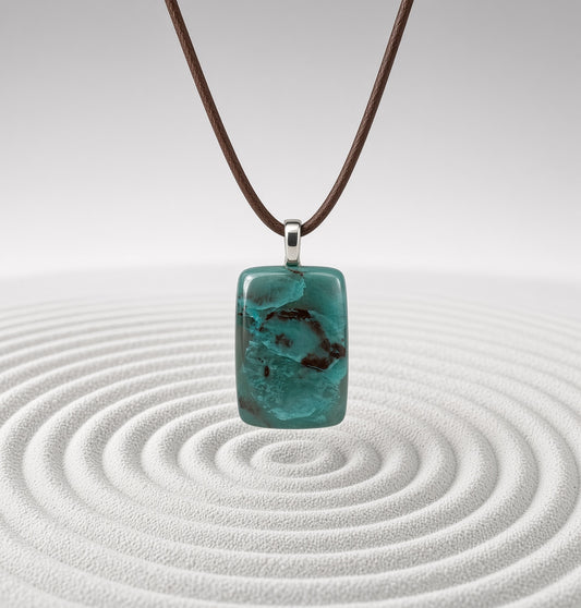 Chrysocolla Quartz Pendant Necklace