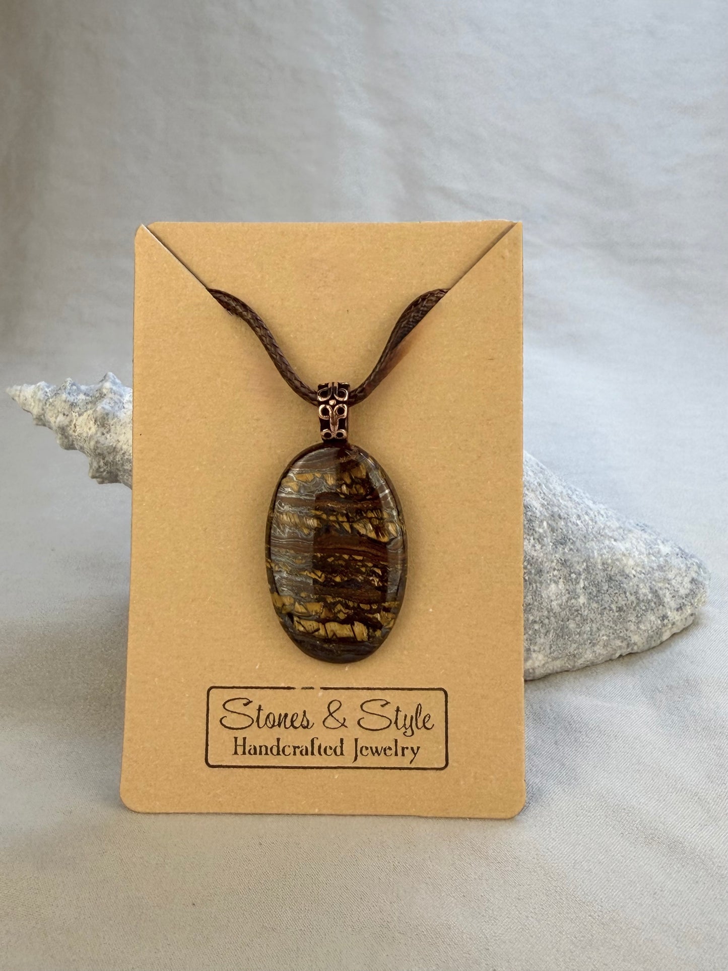 Tiger Iron Pendant Necklace