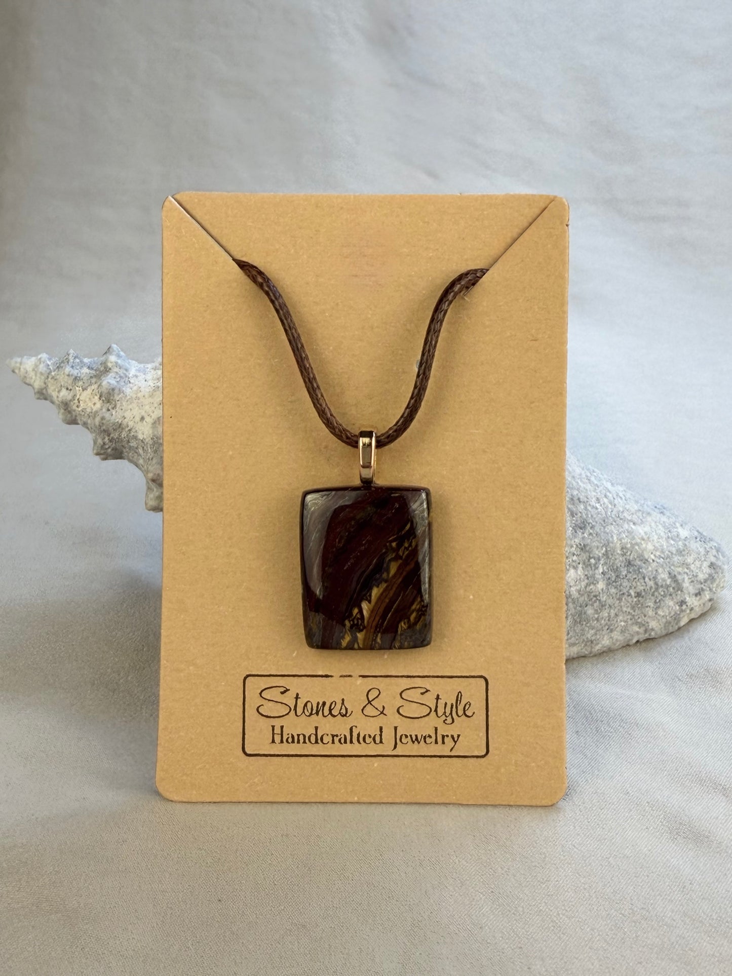 Tiger Iron Pendant Necklace