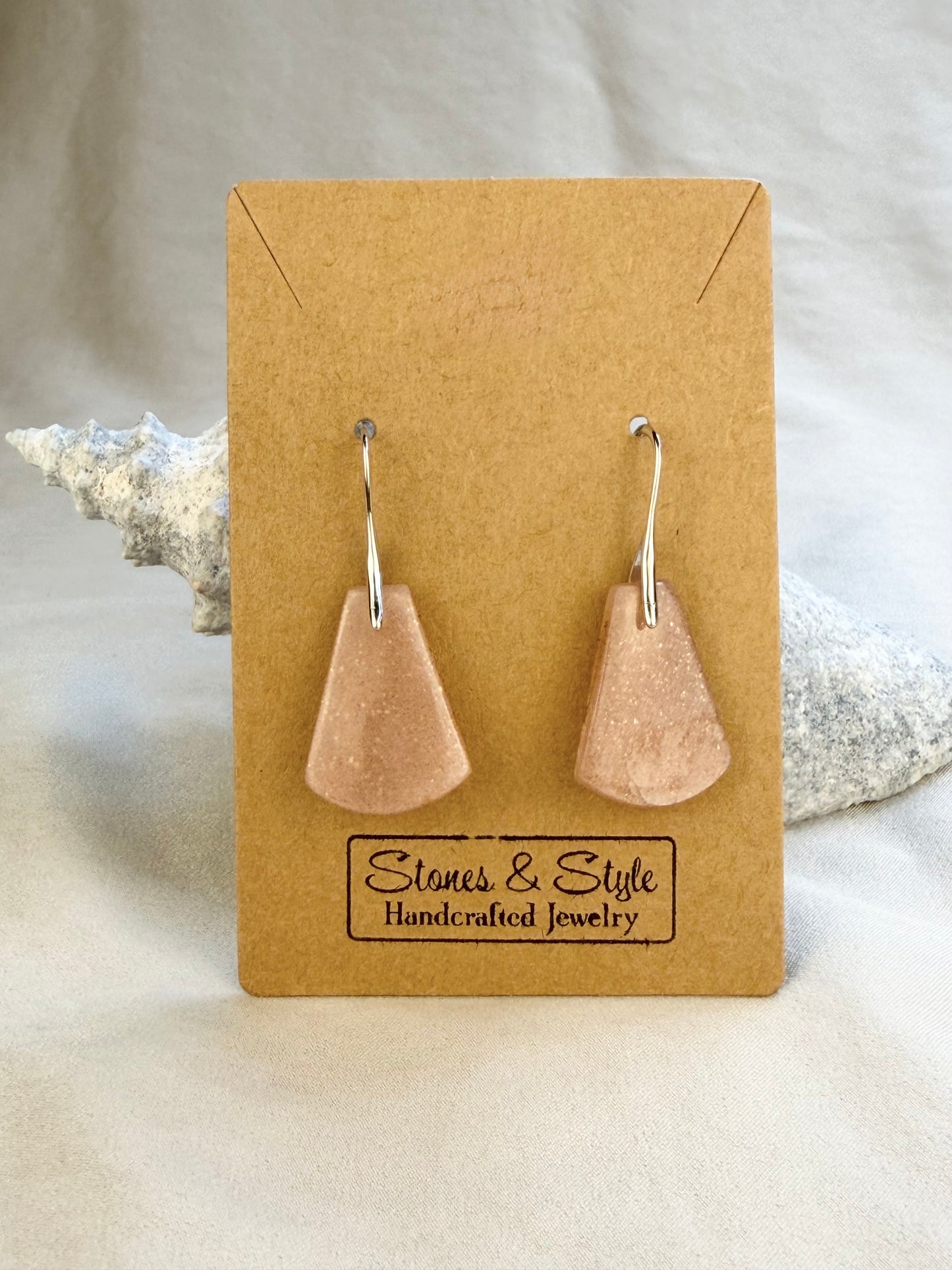 Peach Moonstone Earrings