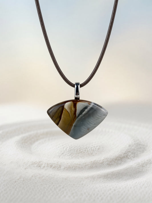 Polychrome Jasper Pendant Necklace