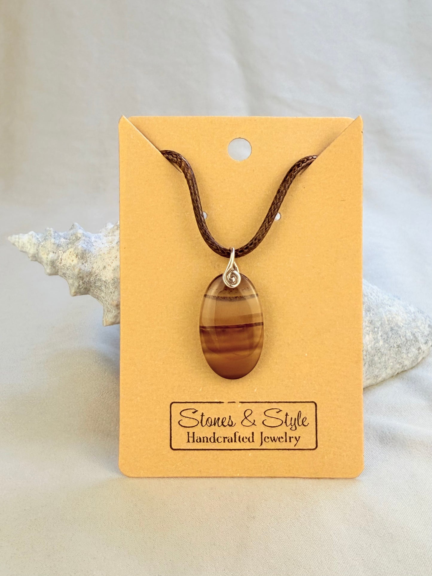 Montana Agate Pendant Necklace