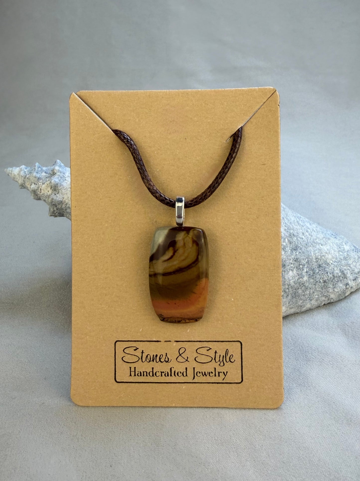 Polychrome Jasper Pendant Necklace