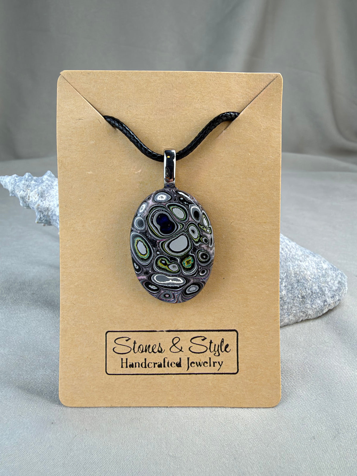 Fordite Pendant Necklace