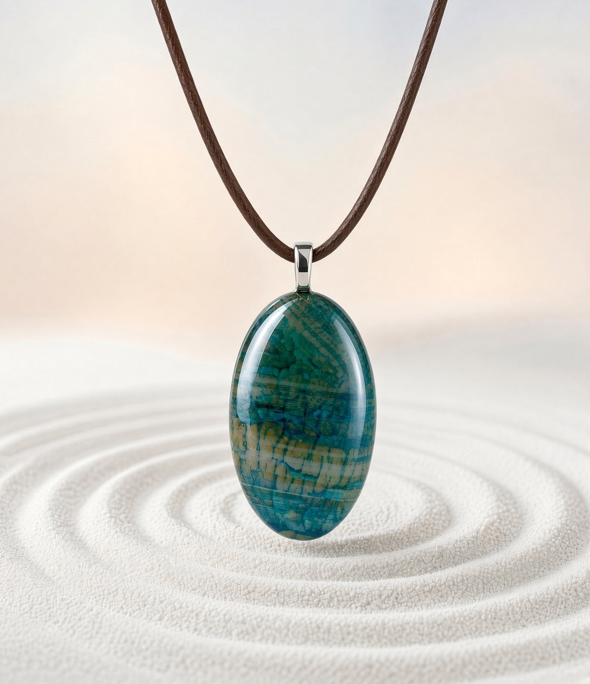 Dragon Vein Agate Pendant Necklace