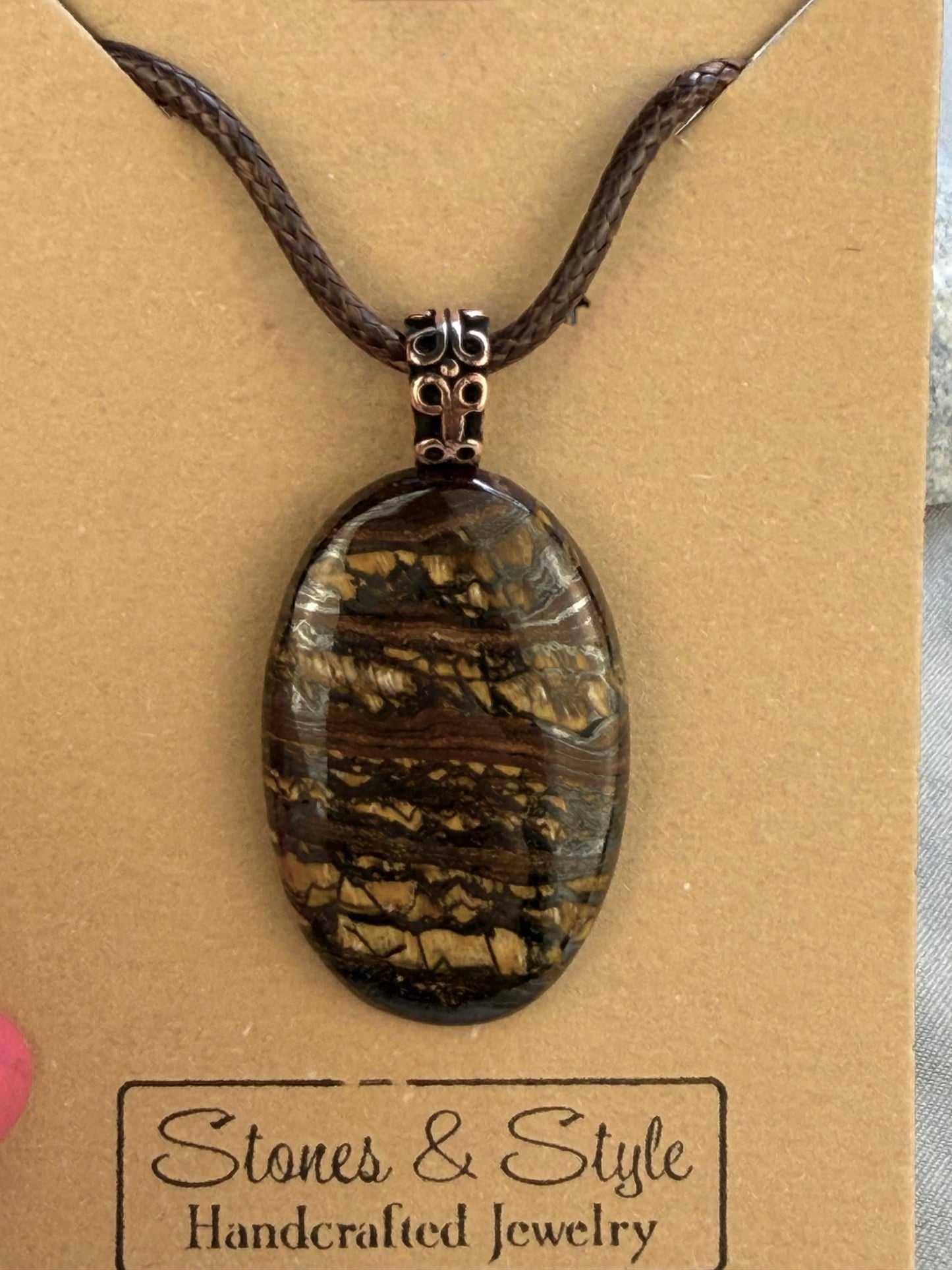 Tiger Iron Pendant Necklace