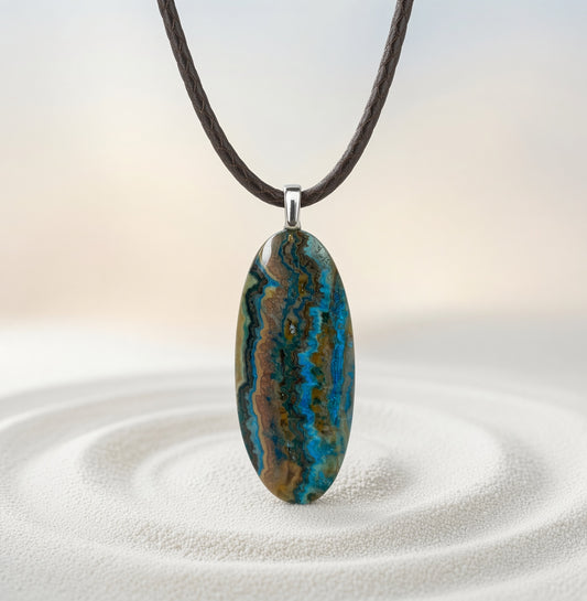 Fancy Lace Agate Pendant Necklace