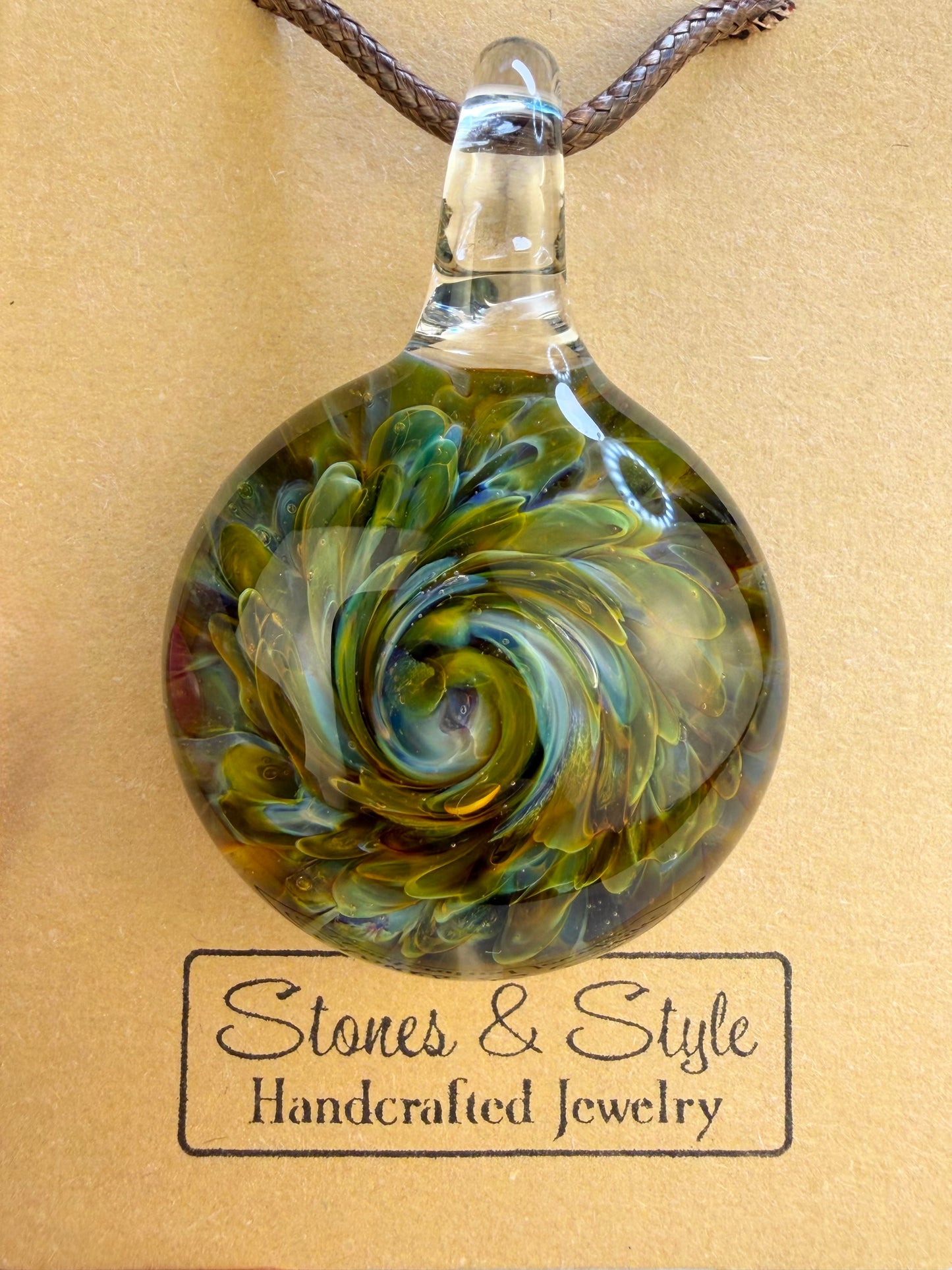 Blown Glass Pendant Necklace