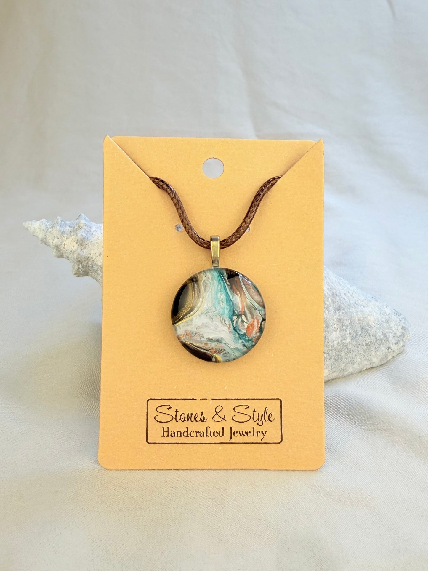 Hand Painted Glass Pendant