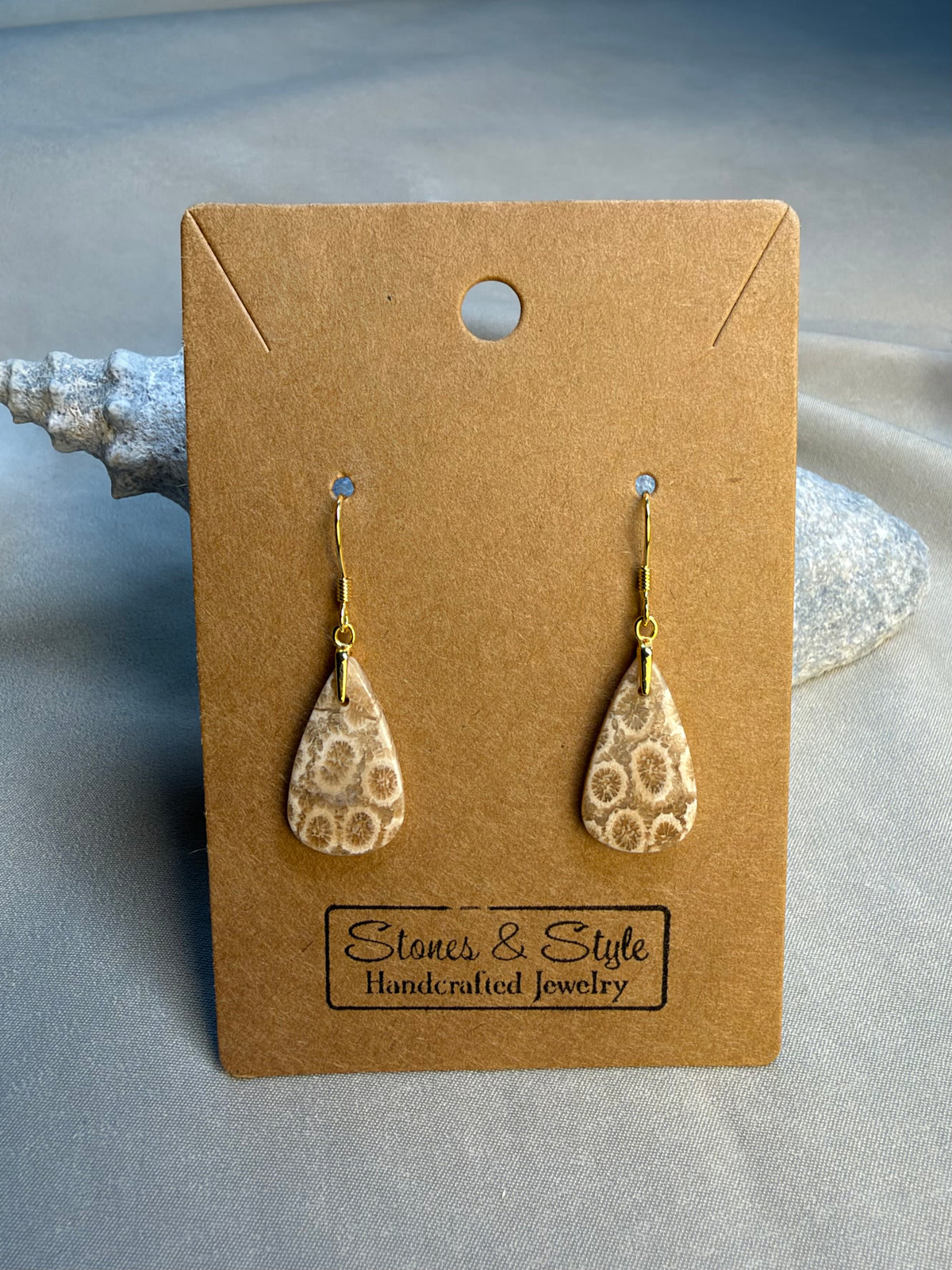 Fossil Coral Earrings