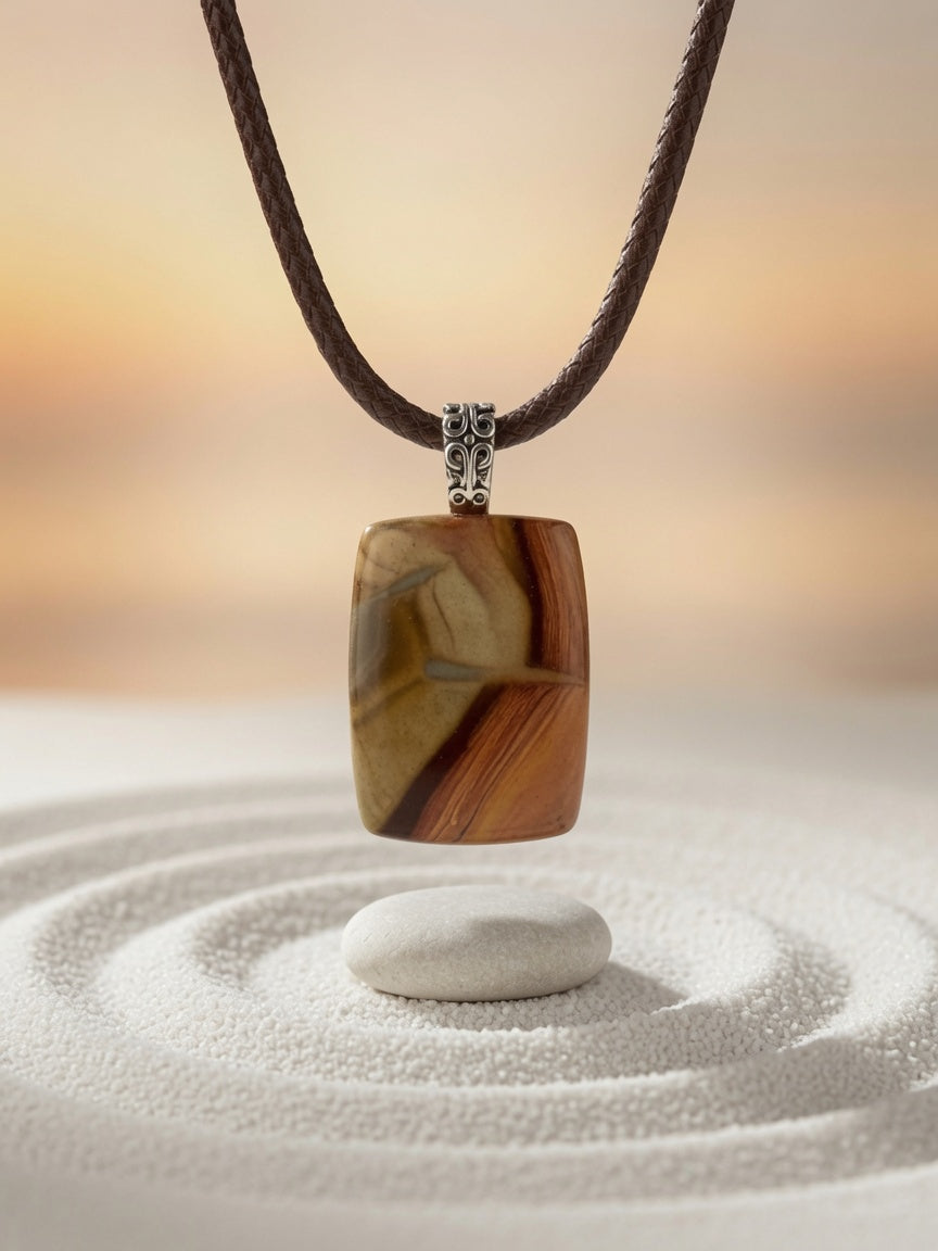 Polychrome Jasper Pendant Necklace