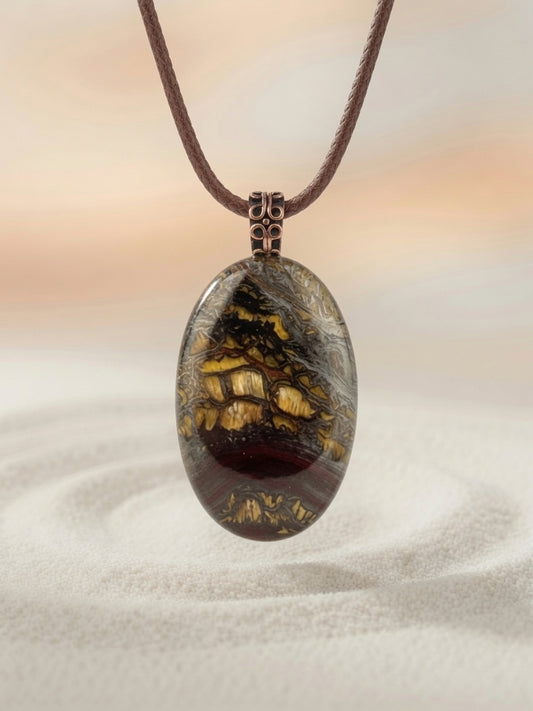 Tiger Iron Pendant Necklace