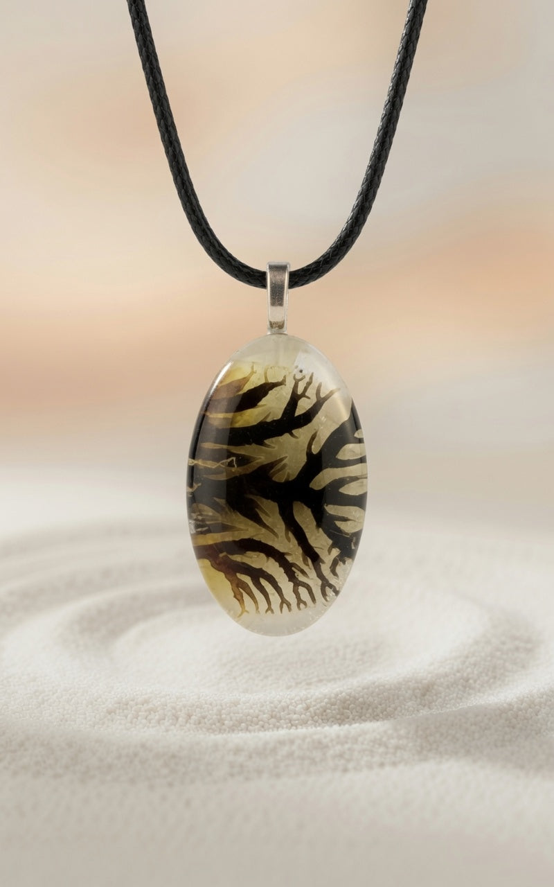 Dyed Dendrite Pendant Necklace