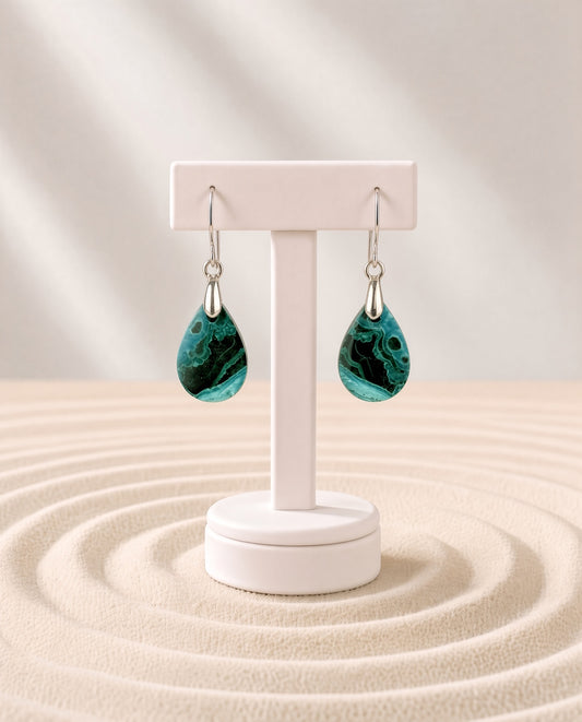 Chrysocolla Malachite Earrings