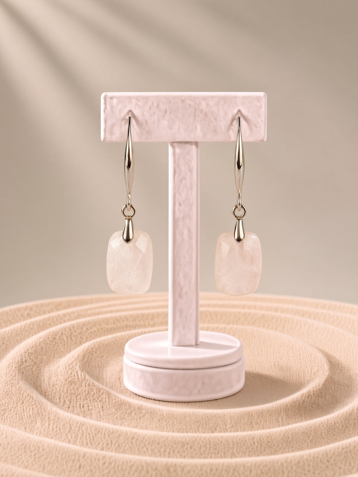 Faceted Moonstone Earrings