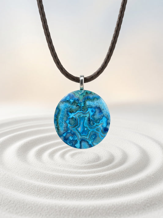 Fancy Lace Agate Pendant Necklace