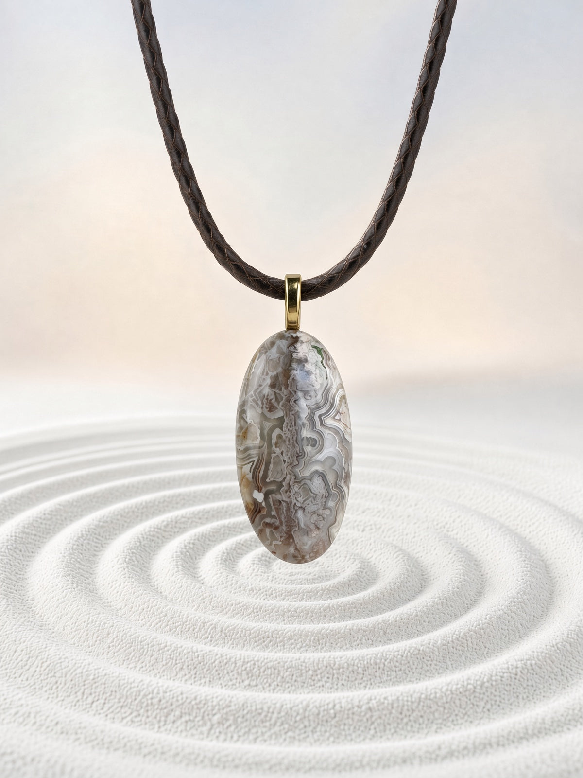 Crazy Lace Agate Pendant Necklace