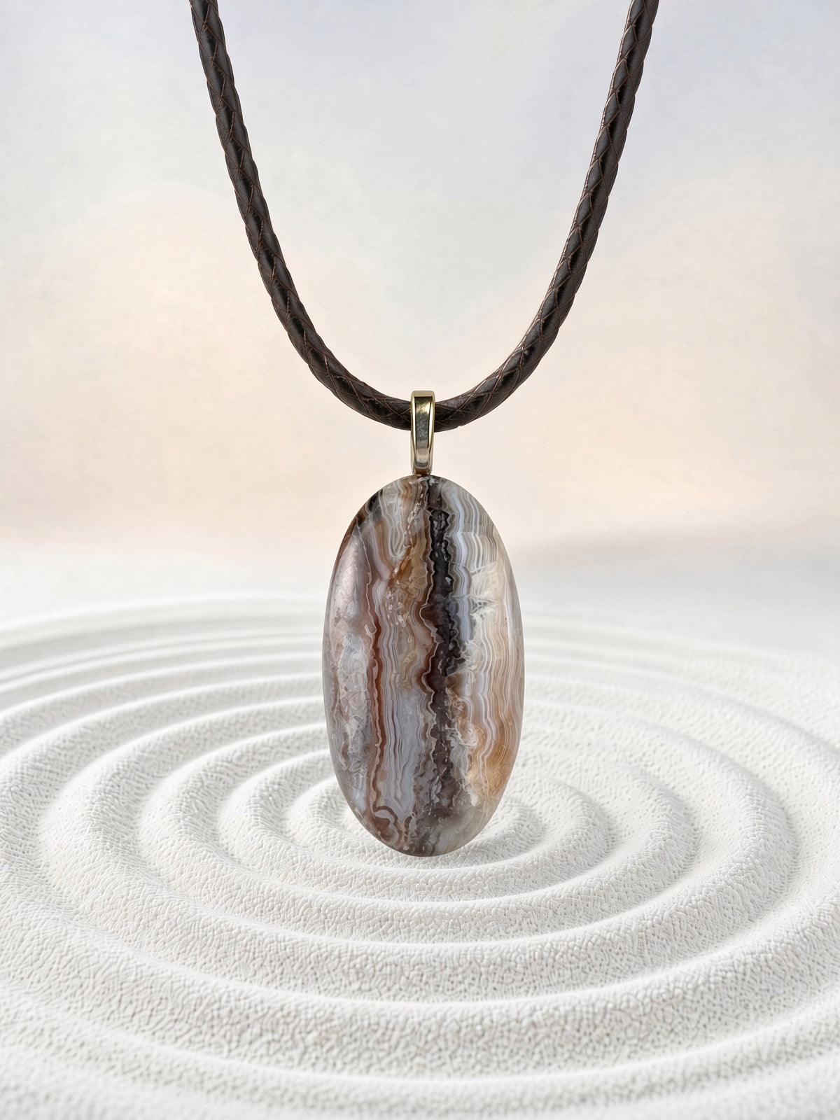 Crazy Lace Agate Pendant Necklace