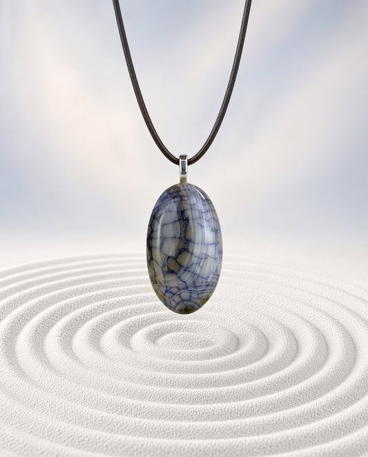 Dragon Vein Agate Pendant Necklace