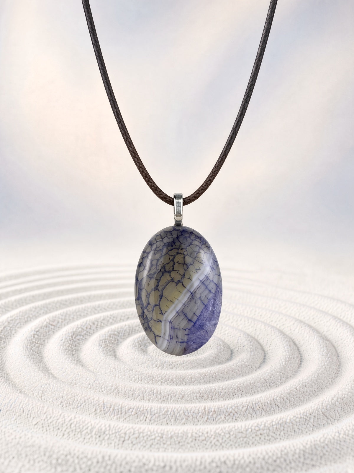 Dragon Vein Agate Pendant Necklace