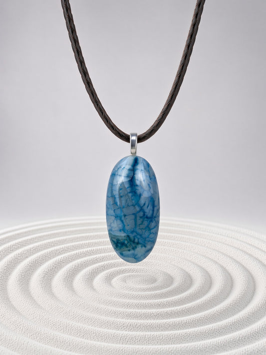 Dragon Vein Agate Pendant Necklace