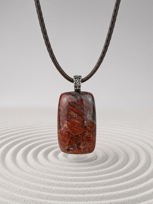 Red Apache Jasper Pendant Necklace