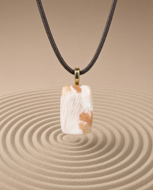 Peach Scolecite Pendant Necklace