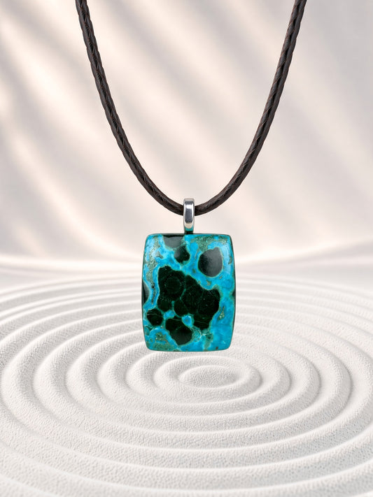 Chrysocolla Malachite Pendant Necklace