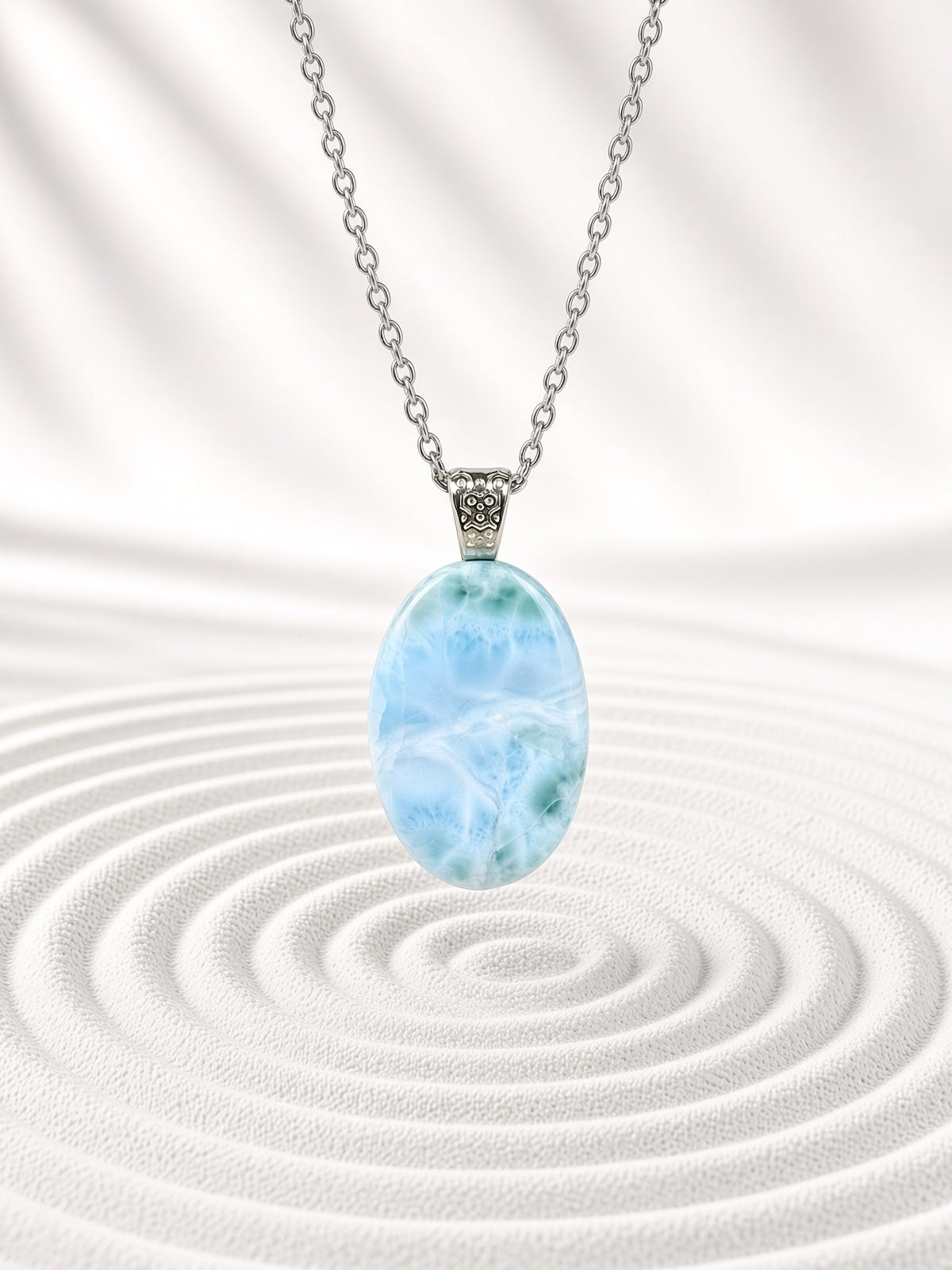 Large Larimar Pendant Necklace