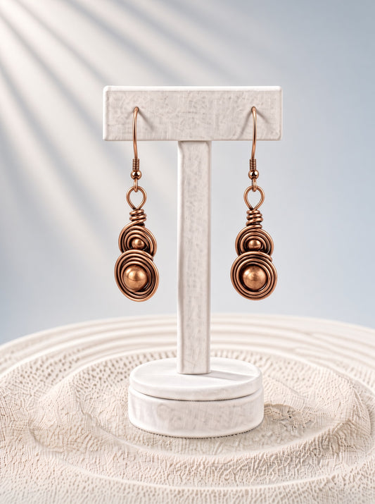 Antiqued Copper Earrings