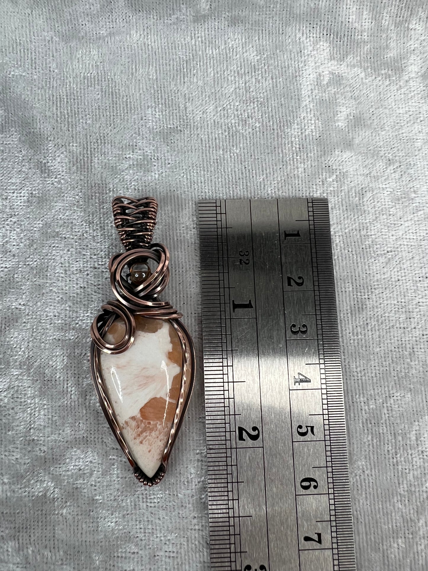 Peach Scolecite Pendant Necklace