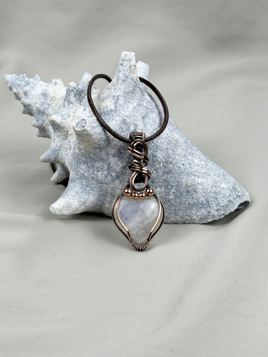 African Moonstone (Belomorite) Pendant Necklace