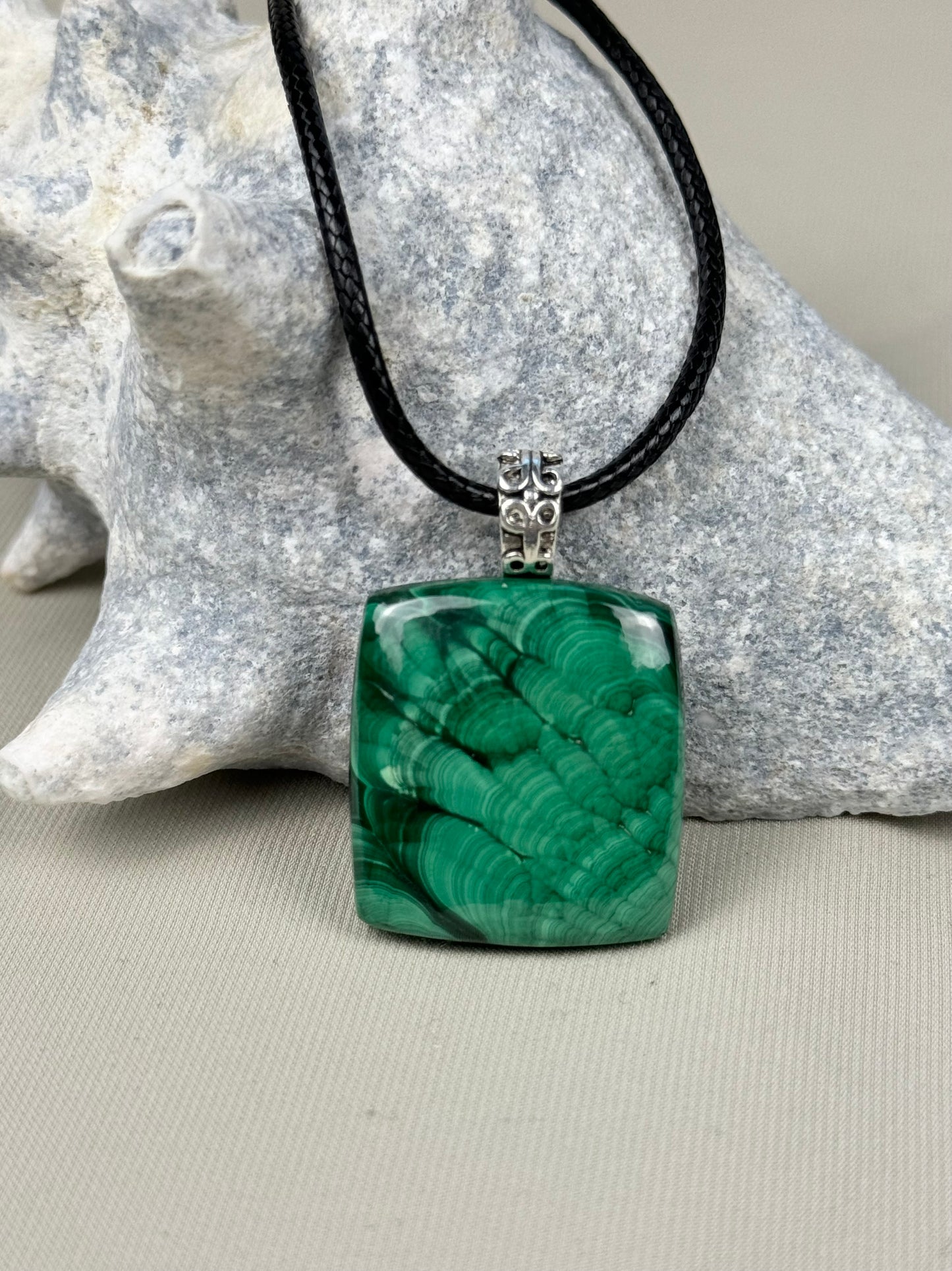 Malachite Pendant Necklace